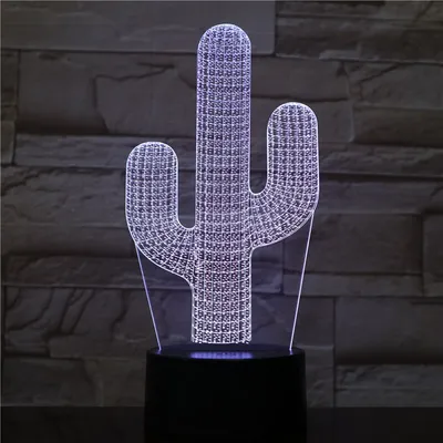 مصباح ليلي LED على شكل صبار