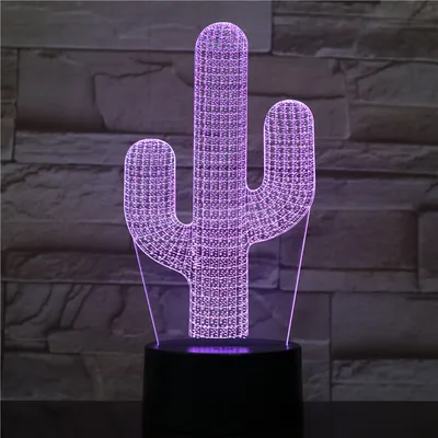 مصباح ليلي LED على شكل صبار