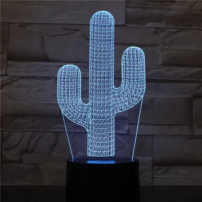 مصباح ليلي LED على شكل صبار