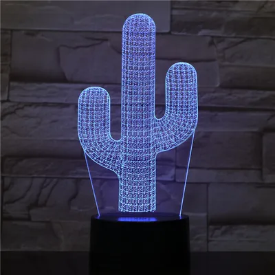 مصباح ليلي LED على شكل صبار