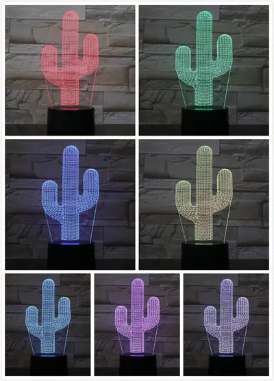 مصباح ليلي LED على شكل صبار