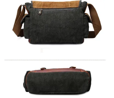 Retro covered canvas shoulder bag