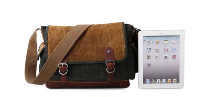 Retro covered canvas shoulder bag