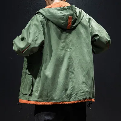 Hooded colorblock jacket