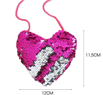 Sequined purse love lanyard shoulder diagonal package