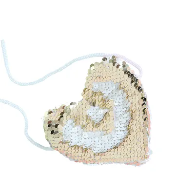 Sequined purse love lanyard shoulder diagonal package