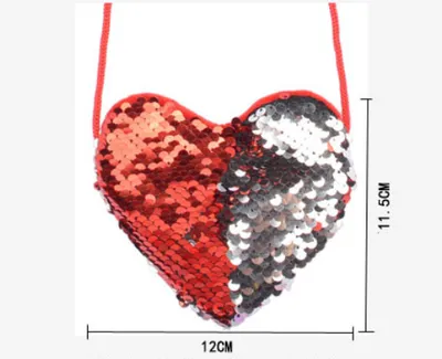 Sequined lanyard bag love children's coin purs