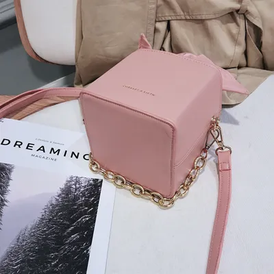 Folded flower square bag