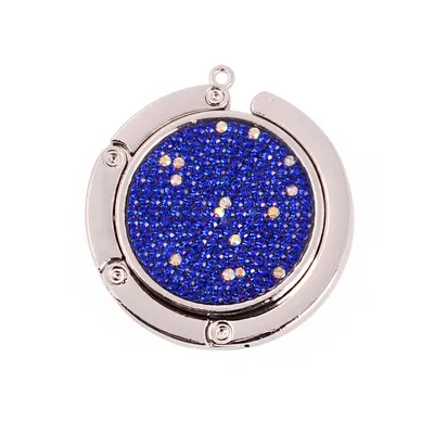 Bag Table Hook Fashion Outdoor Portable Foldable Round Shiny Diamond Purse Handbag Bag Table Hook Hanger Key Bag Hanger