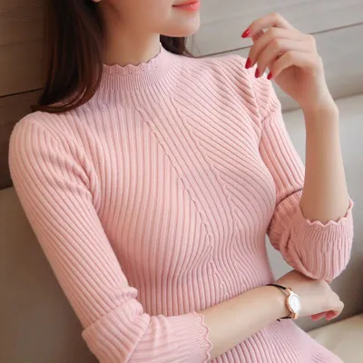 Ruffled long-sleeved bottoming shirt