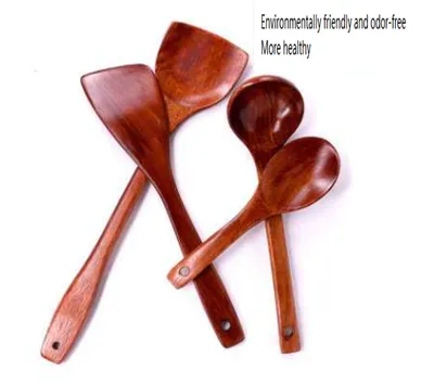 Large wooden soup spoon for household use