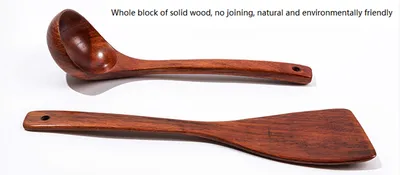 Large wooden soup spoon for household use