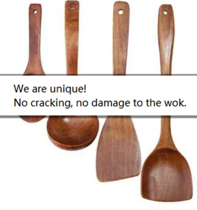 Large wooden soup spoon for household use