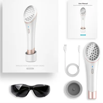 علاج حب الشباب اللاسلكي Xpreen Wireless Recharge Light Wash Appliance Eraclear Masker باستخدام الضوء الأزرق والضوء الأحمر