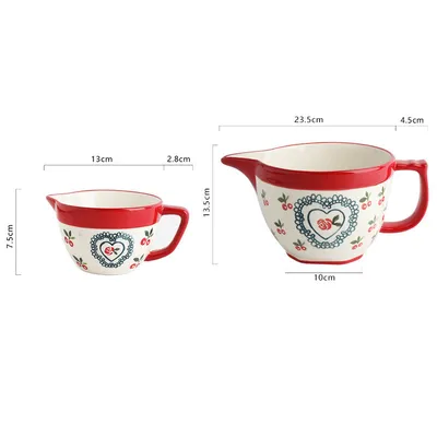 Sharp-mouthed Ceramic Handle Home Baking Sauce And Egg Bowl