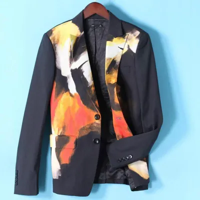 Floral vintage dress cotton suit jacket