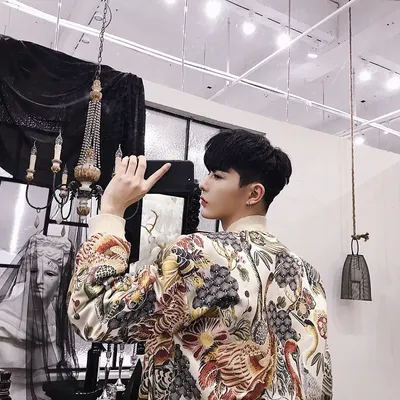 Men's Crane Embroidered Jacket Jacket