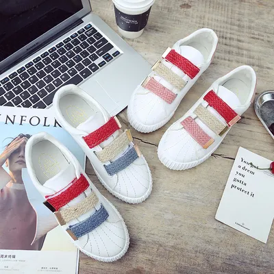 The autumn new all-match Velcro white shoes sports shoes casual shoes tide Korean students 661