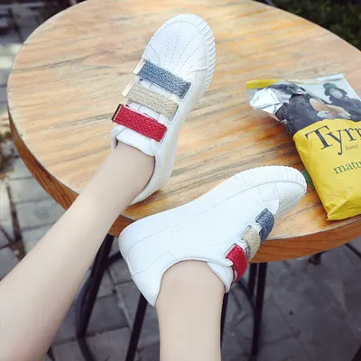 The autumn new all-match Velcro white shoes sports shoes casual shoes tide Korean students 661