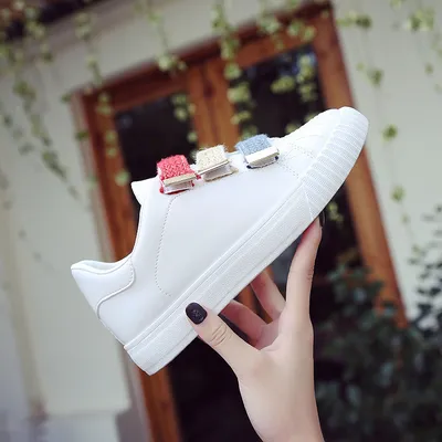The autumn new all-match Velcro white shoes sports shoes casual shoes tide Korean students 661