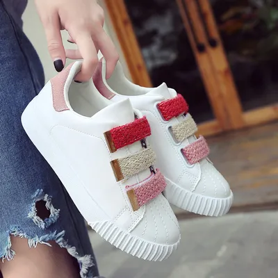The autumn new all-match Velcro white shoes sports shoes casual shoes tide Korean students 661