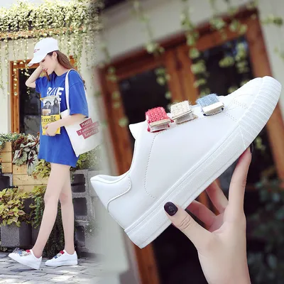The autumn new all-match Velcro white shoes sports shoes casual shoes tide Korean students 661
