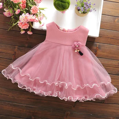 Kids Girls Dress Vest autumn new mesh skirt female baby wool vest dress a generation