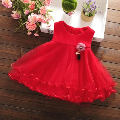 Kids Girls Dress Vest autumn new mesh skirt female baby wool vest dress a generation