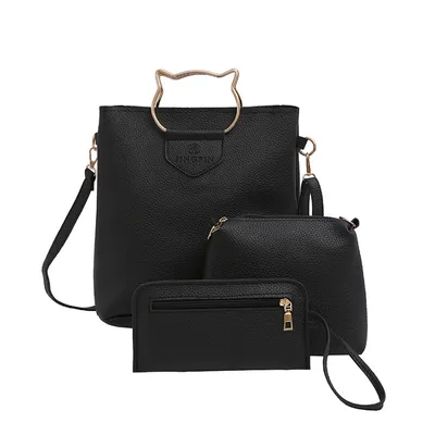New handbag fashionears three piece tote bag all-match single shoulder bag large handbag