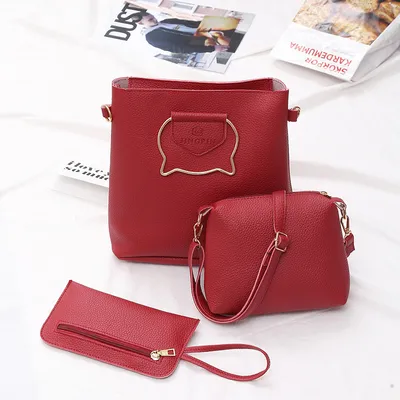 New handbag fashionears three piece tote bag all-match single shoulder bag large handbag