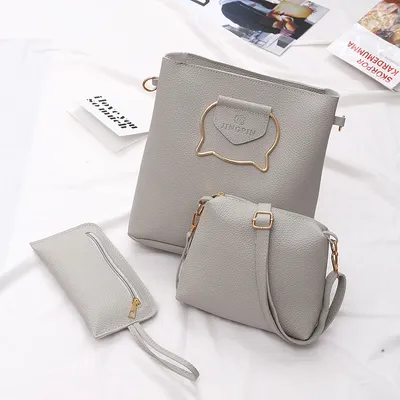New handbag fashionears three piece tote bag all-match single shoulder bag large handbag