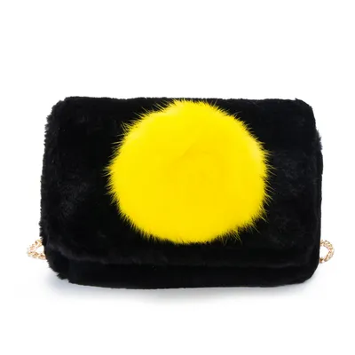 In the winter of new color hair ball bag small package fur fashion rabbit hair Satchel Bag chain