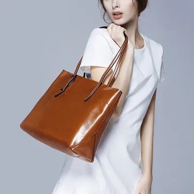new fashion leather bag leather handbag wax portable single shoulder bag factory Guangzhou one generation