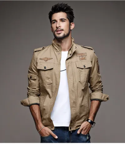 Foreign trade new men's cotton uniform Amazon spring jacket, men's slim thin industry code tide