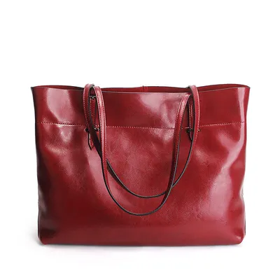 new fashion leather bag leather handbag wax portable single shoulder bag factory Guangzhou one generation