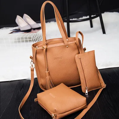 new European style composite package tassel three piece ladies Single Shoulder Bag Messenger Laptop single wholesale