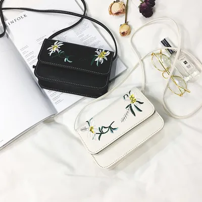 Fashion embroidery small package female new spring and summer leisure bag trend diagonal small bag chain