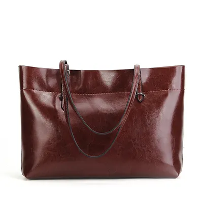 new fashion leather bag leather handbag wax portable single shoulder bag factory Guangzhou one generation