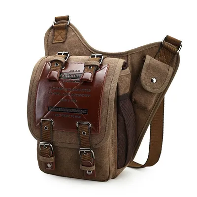 New antique canvas men package, European and American fashion men pack men's single shoulder slant bag multi-functional postbag