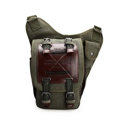 New antique canvas men package, European and American fashion men pack men's single shoulder slant bag multi-functional postbag