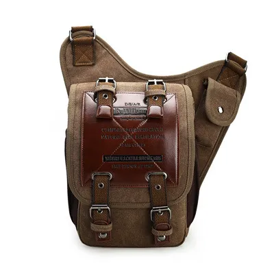 New antique canvas men package, European and American fashion men pack men's single shoulder slant bag multi-functional postbag