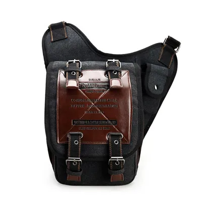 New antique canvas men package, European and American fashion men pack men's single shoulder slant bag multi-functional postbag