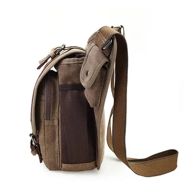 New antique canvas men package, European and American fashion men pack men's single shoulder slant bag multi-functional postbag