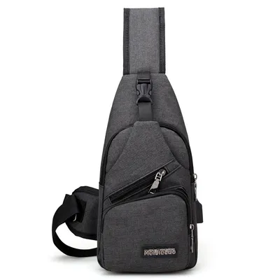 Korean version of the new custom USB2021 single shoulder bag man BAG canvas male chest pack charging sports outdoor Xiekua package