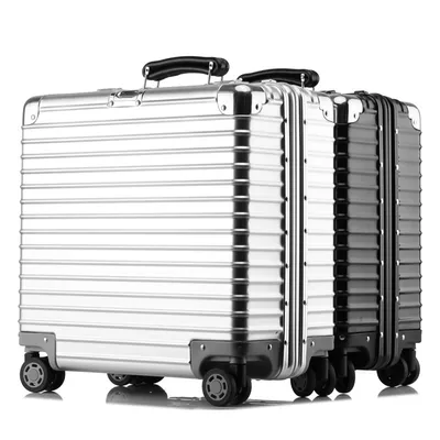 Waterproof aluminum frame rod password box 18 inch wear-resistant men's business travel universal wheel aluminum frame small box girl