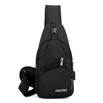 Korean version of the new custom USB2021 single shoulder bag man BAG canvas male chest pack charging sports outdoor Xiekua package
