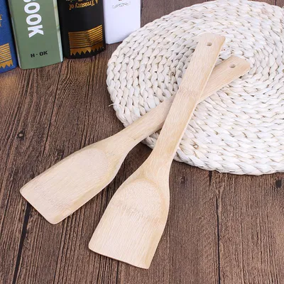 Gifts Wholesale Kitchen Spatula 30cm Nonstick Special Bamboo Shovel Does Not Hurt The Pot Square Bamboo Shovel