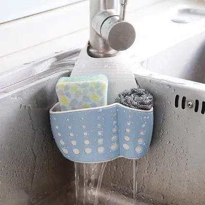The kitchen sink wheat straw box bag sponge Lishui hanging basket hanging bag double rack