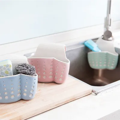 The kitchen sink wheat straw box bag sponge Lishui hanging basket hanging bag double rack