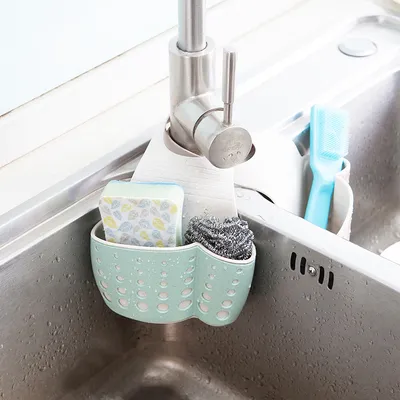 The kitchen sink wheat straw box bag sponge Lishui hanging basket hanging bag double rack
